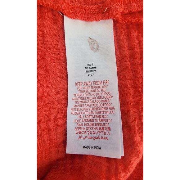 Mini Boden Shirt Youth 8-9Y Pink Cotton Gauze Long Sleeve Henley Crinkle Pocket - Picture 8 of 10